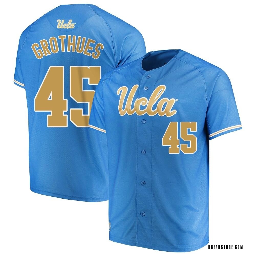 Men's Chris Grothues UCLA Bruins Replica Performance Baseball Jersey - Blue