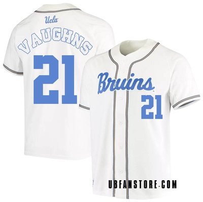 Men's JonJon Vaughns UCLA Bruins Replica Full-Button Baseball Jersey - White