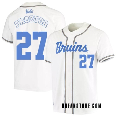 Men's Keenan Proctor UCLA Bruins Replica Full-Button Baseball Jersey - White