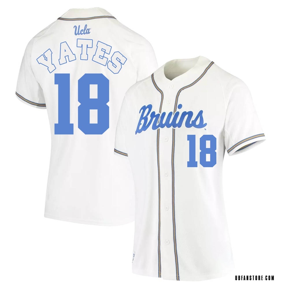 Women's Carson Yates UCLA Bruins Replica Full-Button Baseball Jersey - White