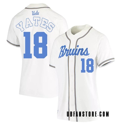 Women's Carson Yates UCLA Bruins Replica Full-Button Baseball Jersey - White